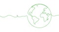 One continuous line of World globe. Continuous line drawing of Earth globe. Planet symbol.